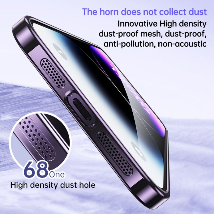 For iPhone 14 Pro SULADA Electroplated Transparent Glittery TPU Phone Case(Purple) - iPhone 14 Pro Cases by SULADA | Online Shopping South Africa | PMC TechLife | Buy Now Pay Later Mobicred