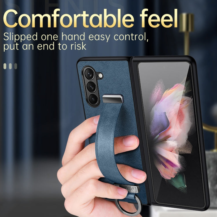 For Samsung Galaxy Z Fold5 SULADA PC + Leather Texture Skin Feel Shockproof Phone Case(Orange) - free shipping - PMC TechLife - Order now!