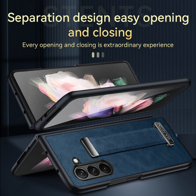 For Samsung Galaxy Z Fold5 SULADA PC + Leather Texture Skin Feel Shockproof Phone Case(Brown) - Galaxy Z Fold5 Cases by SULADA | Online Shopping South Africa | PMC Jewellery