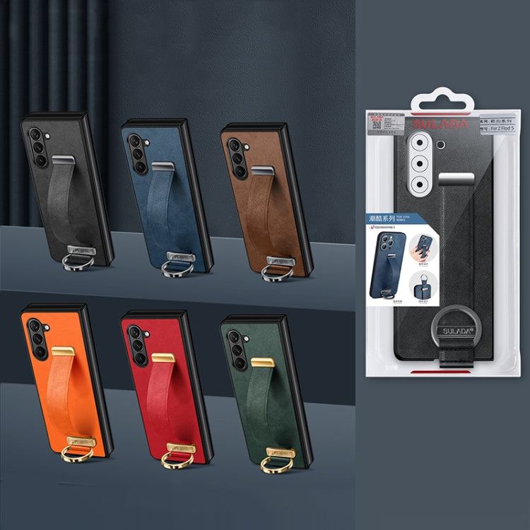 For Samsung Galaxy Z Fold5 SULADA PC + Leather Texture Skin Feel Shockproof Phone Case(Red) - free shipping - PMC TechLife - Order now!