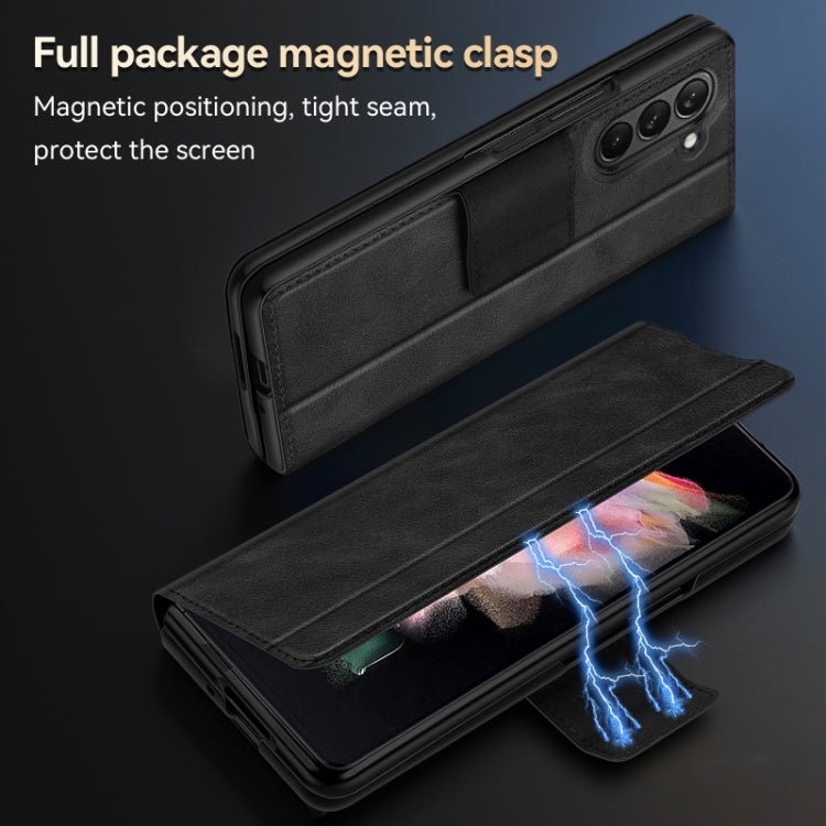 For Samsung Galaxy Z Fold5 SULADA All-inclusive Magnetic Snap Flip Leather Phone Case(Green) - free shipping - PMC TechLife - Order now!