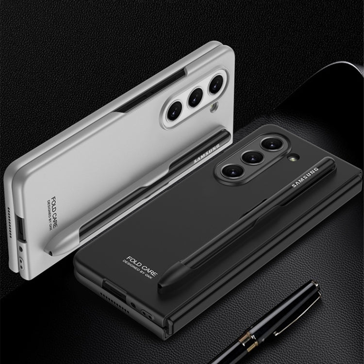 For Samsung Galaxy Z Fold5 GKK Ultra-thin Full Coverage Phone Flip Case with Pen Slot(Silver) - Galaxy Z Fold5 Cases by GKK | Online Shopping South Africa | PMC TechLife
