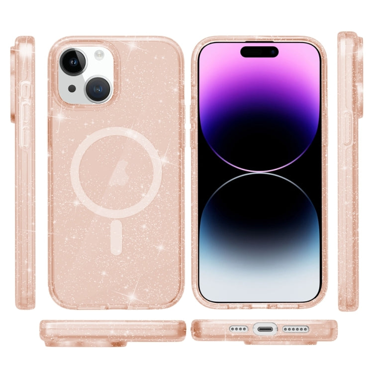 For iPhone 15 Plus Terminator Style Glitter Powder MagSafe Magnetic Phone Case(Gold) - free shipping - PMC TechLife - Order now!