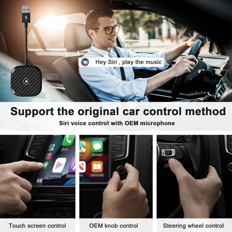 USB + USB-C / Type-C Wired to Wireless Carplay Adapter for iPhone(Black) - free shipping - PMC TechLife - Order now!