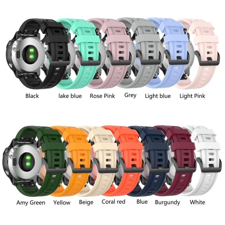Compatible with Garmin Fenix 7S Pro 42mm Pure Color Silicone Watch Band(Blue) - Watch Bands by PMC TechLife | Online Shopping South Africa | PMC TechLife | Buy Now Pay Later Mobicred
