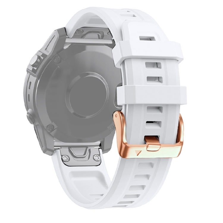 Compatible with Garmin Epix Pro 42mm Rose Gold Buckle Silicone Watch Band(White) - free shipping - PMC TechLife - Order now!