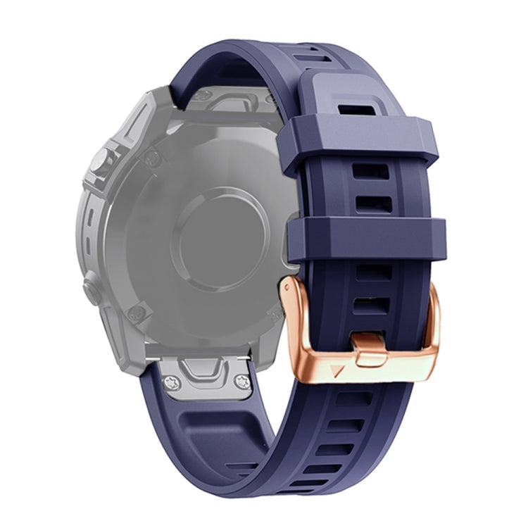 Compatible with Garmin Epix Pro 42mm Rose Gold Buckle Silicone Watch Band(Dark Blue) - free shipping - PMC TechLife - Order now!
