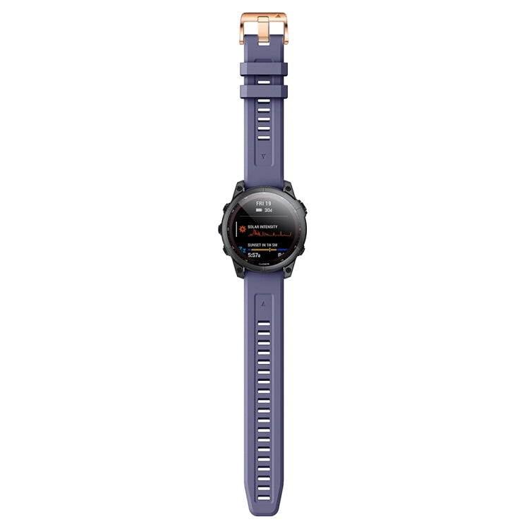 Compatible with Garmin Epix Pro 42mm Rose Gold Buckle Silicone Watch Band(Dark Blue) - free shipping - PMC TechLife - Order now!