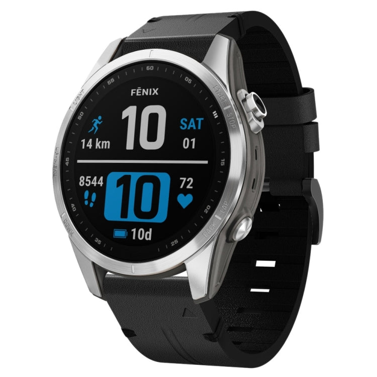 Compatible with Garmin Epix Pro 42mm Leather Steel Buckle Watch Band(Black) - free shipping - PMC TechLife - Order now!