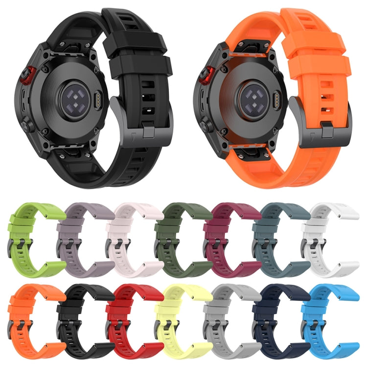 Compatible with Garmin Fenix 7 Pro 47mm Solid Color Silicone Watch Band(Black) - Watch Bands by PMC TechLife | Online Shopping South Africa | PMC TechLife | Buy Now Pay Later Mobicred