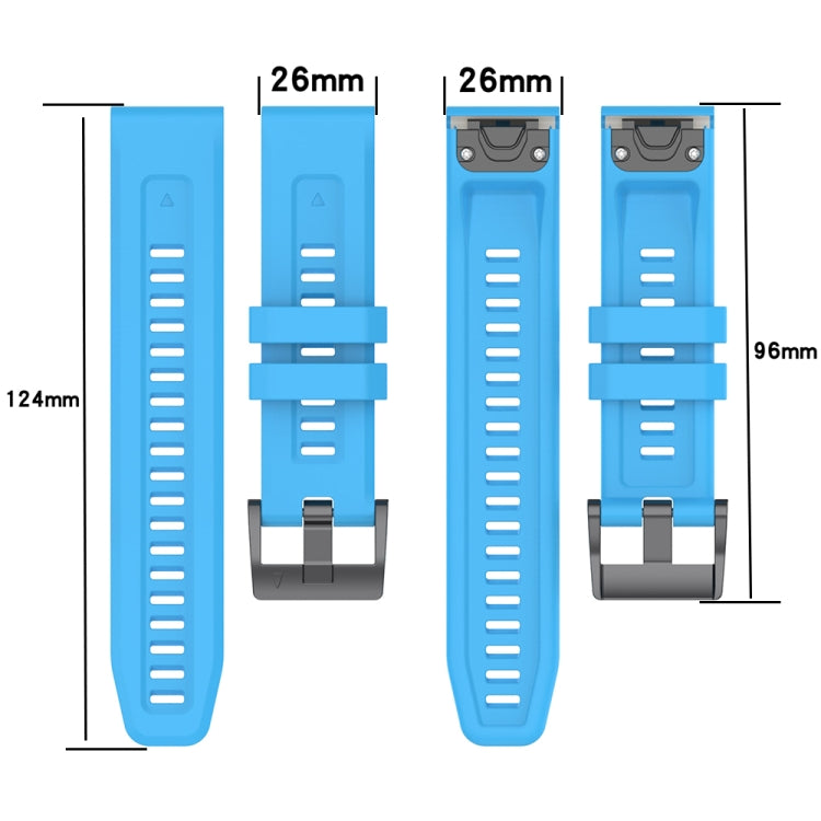 Compatible with Garmin Epix Pro 51mm Solid Color Silicone Watch Band(Blue) - Watch Bands by PMC TechLife | Online Shopping South Africa | PMC TechLife | Buy Now Pay Later Mobicred
