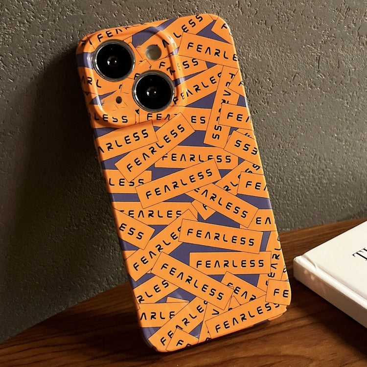 For iPhone 14 Plus Painted Pattern Precise Hole PC Phone Case(Orange Label) - iPhone 14 Plus Cases by PMC TechLife | Online Shopping South Africa | PMC TechLife