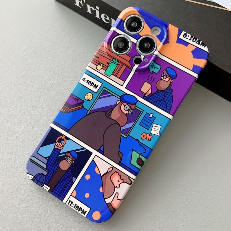 For iPhone 14 Pro Painted Pattern Precise Hole PC Phone Case(Working Uncle) - iPhone 14 Pro Cases by PMC TechLife | Online Shopping South Africa | PMC TechLife