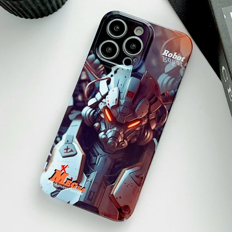 For iPhone 14 Pro Painted Pattern Precise Hole PC Phone Case(Orange Robot) - iPhone 14 Pro Cases by PMC TechLife | Online Shopping South Africa | PMC TechLife
