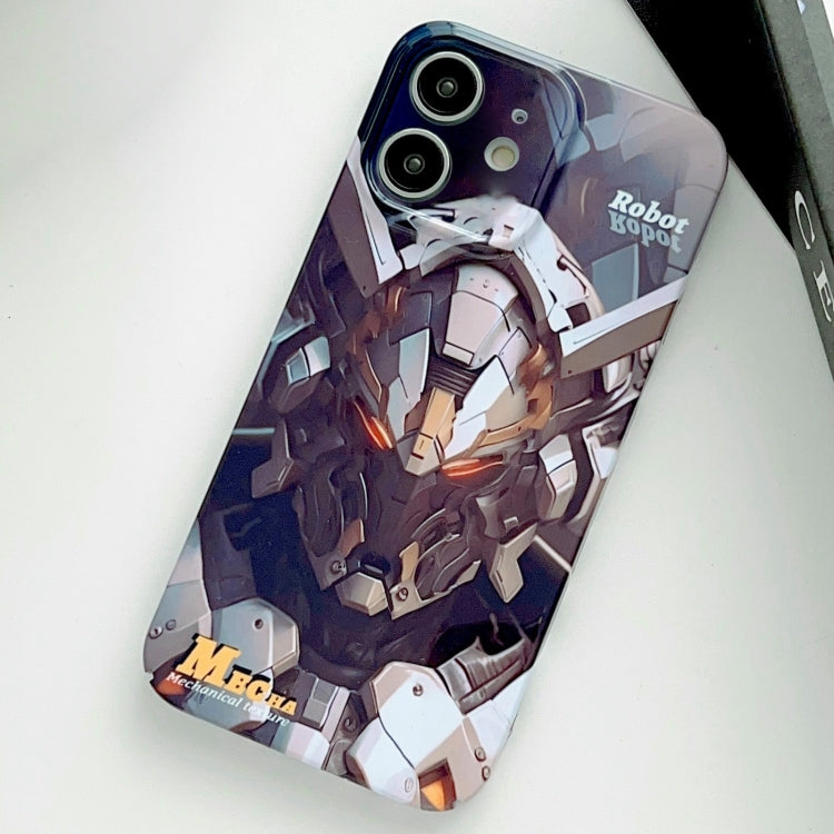 For iPhone SE 2022 / 2020 / 8 / 7 Painted Pattern Precise Hole PC Phone Case(Grey Robot) - iPhone SE 2022 / 2020 / 8 / 7 Cases by PMC TechLife | Online Shopping South Africa | PMC TechLife