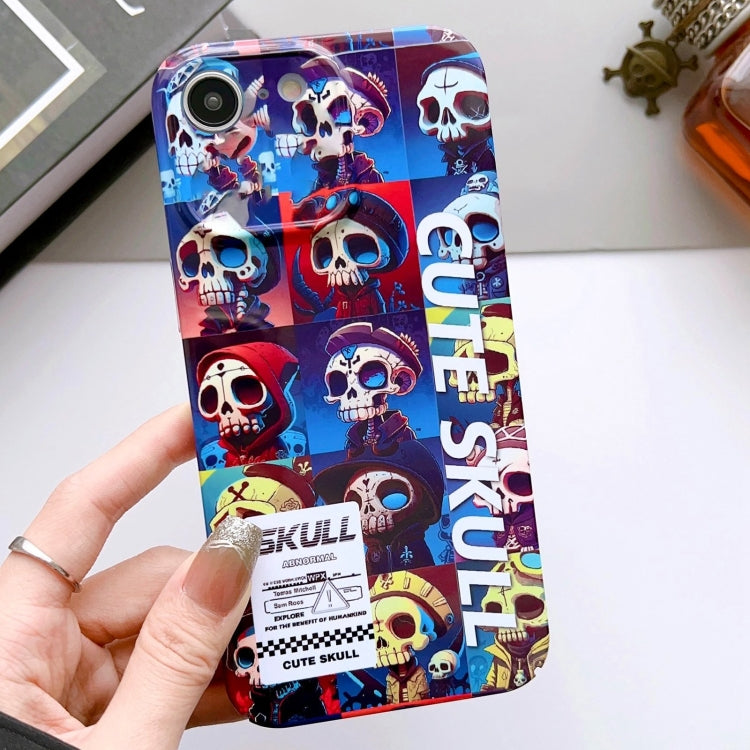 For iPhone SE 2022 / 2020 / 8 / 7 Painted Pattern Precise Hole PC Phone Case(Cute Skull) - iPhone SE 2022 / 2020 / 8 / 7 Cases by PMC TechLife | Online Shopping South Africa | PMC TechLife