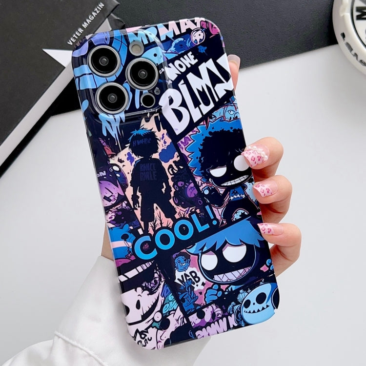 For iPhone 13 Pro Painted Pattern Precise Hole PC Phone Case(Purple Comics) - iPhone 13 Pro Cases by PMC TechLife | Online Shopping South Africa | PMC TechLife