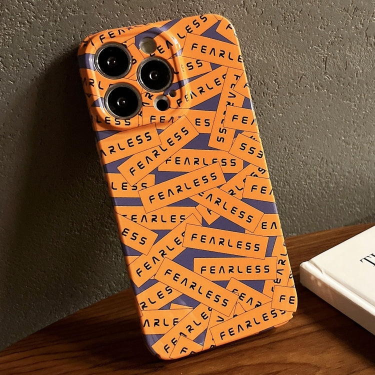 For iPhone 12 Pro Max Painted Pattern Precise Hole PC Phone Case(Orange Label) - iPhone 12 Pro Max Cases by PMC TechLife | Online Shopping South Africa | PMC TechLife