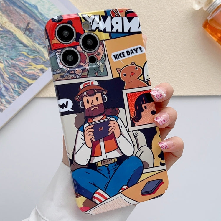 For iPhone 12 Pro Max Painted Pattern Precise Hole PC Phone Case(Vacationer) - iPhone 12 Pro Max Cases by PMC TechLife | Online Shopping South Africa | PMC TechLife