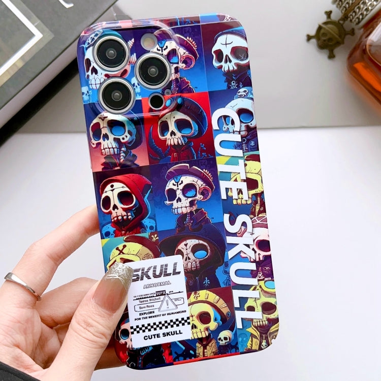 For iPhone 12 Pro Max Painted Pattern Precise Hole PC Phone Case(Cute Skull) - iPhone 12 Pro Max Cases by PMC Jewellery | Online Shopping South Africa | PMC Jewellery