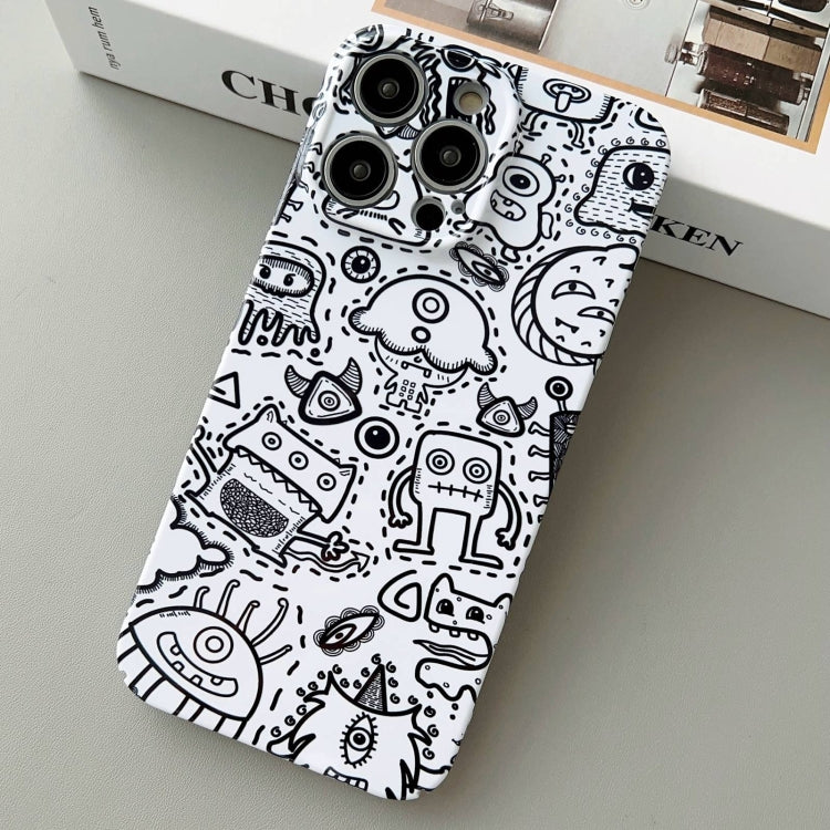 For iPhone 12 Pro Max Painted Pattern Precise Hole PC Phone Case(Block Monster) - iPhone 12 Pro Max Cases by PMC TechLife | Online Shopping South Africa | PMC TechLife