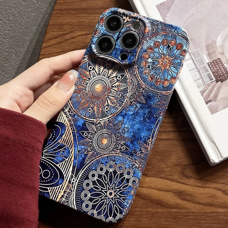 For iPhone 12 Pro Painted Pattern Precise Hole PC Phone Case(Abstract Flower) - iPhone 12 / 12 Pro Cases by PMC TechLife | Online Shopping South Africa | PMC TechLife