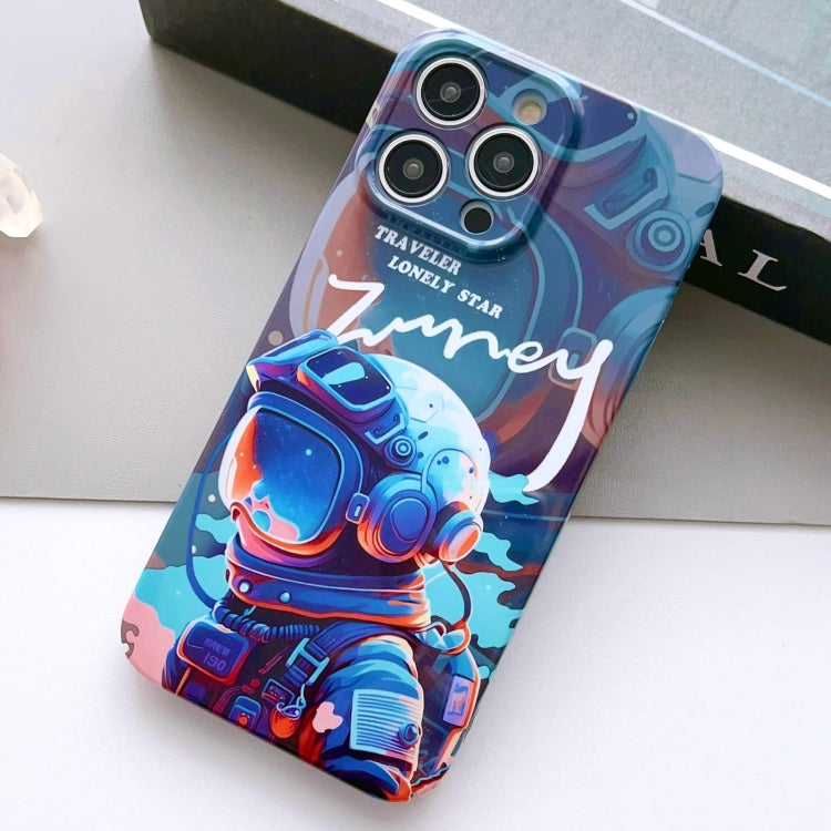 For iPhone 11 Pro Painted Pattern Precise Hole PC Phone Case(Blue Paint Astronaut) - iPhone 11 Pro Cases by PMC Jewellery | Online Shopping South Africa | PMC Jewellery