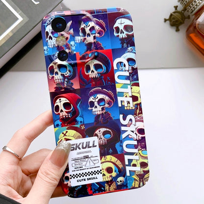 For iPhone X / XS Painted Pattern Precise Hole PC Phone Case(Cute Skull) - More iPhone Cases by PMC Jewellery | Online Shopping South Africa | PMC Jewellery