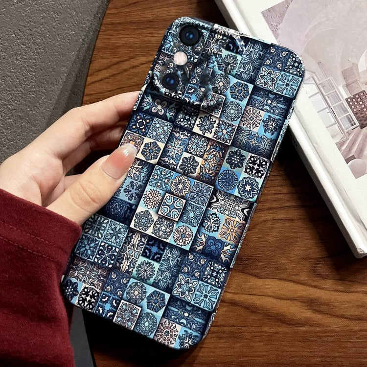 For iPhone XS Max Painted Pattern Precise Hole PC Phone Case(Green Plaid) - More iPhone Cases by PMC TechLife | Online Shopping South Africa | PMC TechLife