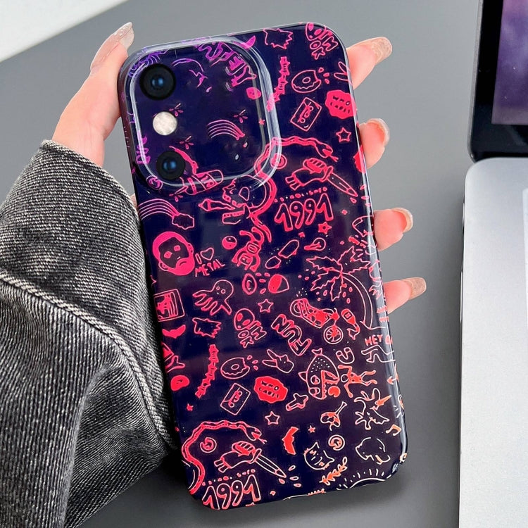 For iPhone XS Max Painted Pattern Precise Hole PC Phone Case(Black Red Graffiti) - More iPhone Cases by PMC TechLife | Online Shopping South Africa | PMC TechLife