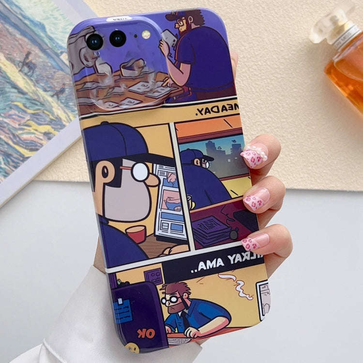 For iPhone 8 Plus / 7 Plus Painted Pattern Precise Hole PC Phone Case(Working Comics) - More iPhone Cases by PMC TechLife | Online Shopping South Africa | PMC TechLife