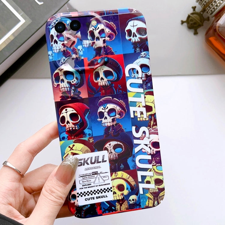 For iPhone 8 Plus / 7 Plus Painted Pattern Precise Hole PC Phone Case(Cute Skull) - More iPhone Cases by PMC TechLife | Online Shopping South Africa | PMC TechLife
