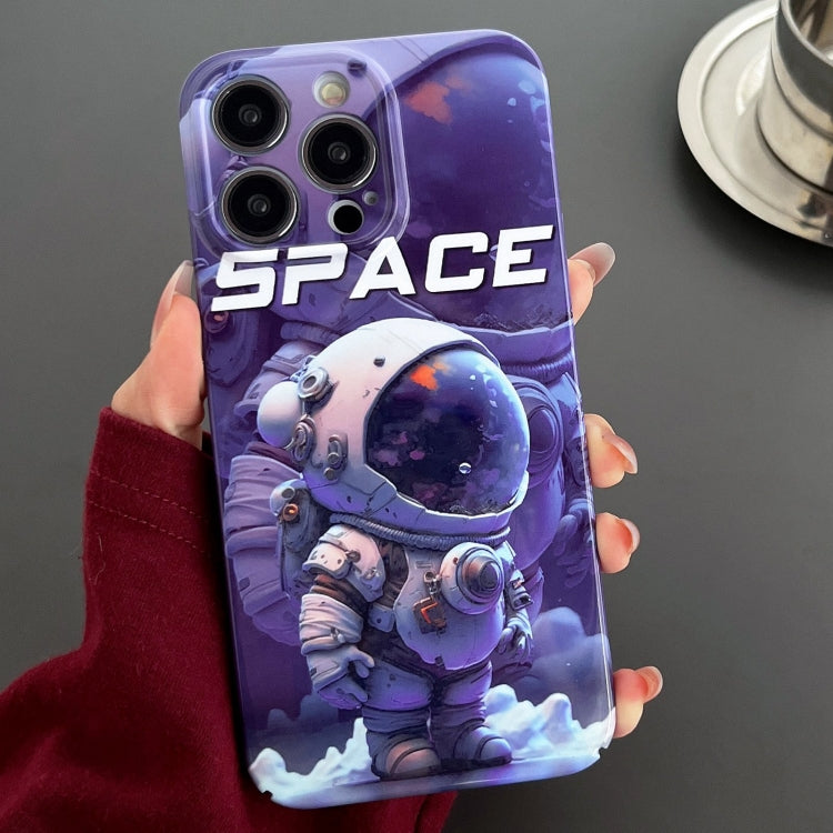 For iPhone 15 Pro Painted Pattern Precise Hole PC Phone Case(Purple Astronaut) - iPhone 15 Pro Cases by PMC TechLife | Online Shopping South Africa | PMC TechLife