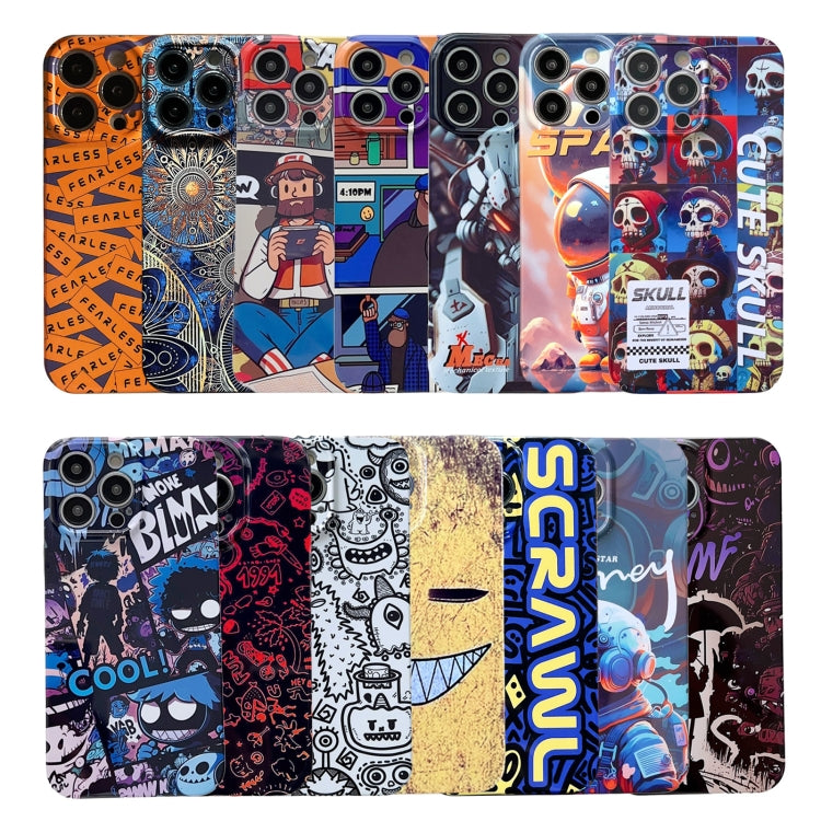 For iPhone 14 Plus Painted Pattern Precise Hole PC Phone Case(Red Blue Graffiti) - iPhone 14 Plus Cases by PMC Jewellery | Online Shopping South Africa | PMC Jewellery