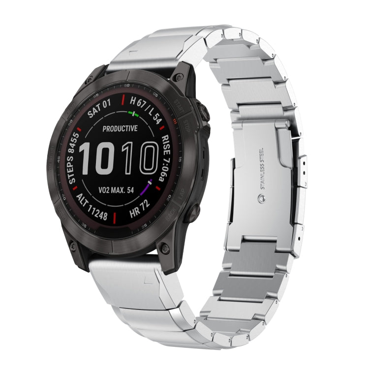 Compatible with Garmin Fenix 7 Pro 51mm Tortoise Shell Stainless Steel Watch Band(Sliver) - free shipping - PMC TechLife - Order now!