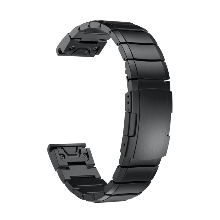 Compatible with Garmin Fenix 7 Pro 47mm Tortoise Shell Stainless Steel Watch Band(Black) - Watch Bands by PMC TechLife | Online Shopping South Africa | PMC TechLife | Buy Now Pay Later Mobicred