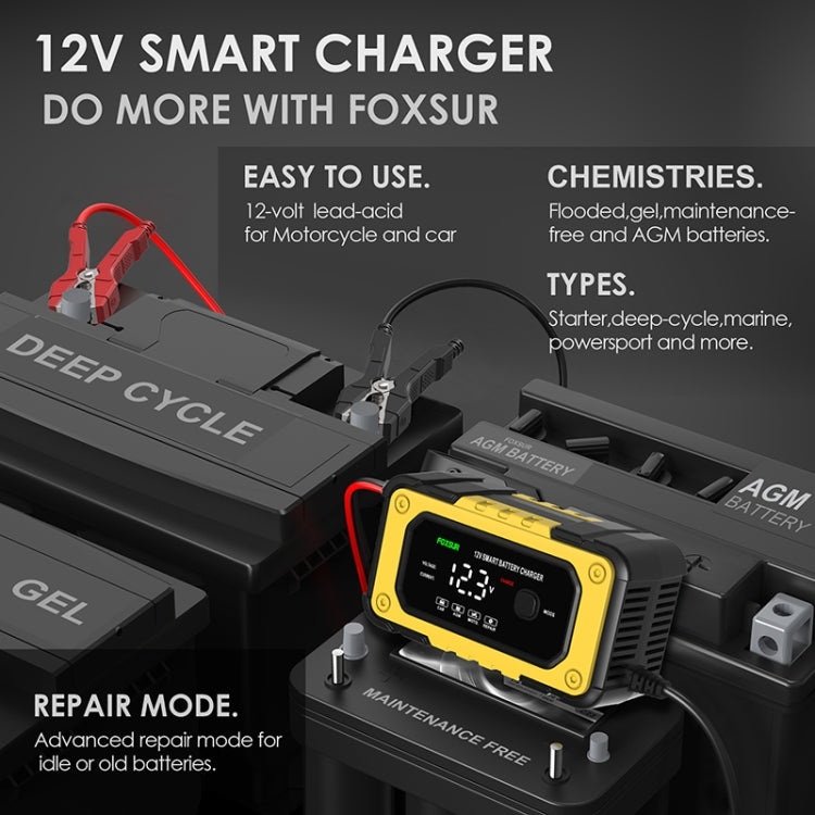 FOXSUR FBC1206E 6A 12V Car / Motorcycle Smart Battery Charger(AU Plug) - Battery Charger by FOXSUR | Online Shopping South Africa | PMC TechLife | Buy Now Pay Later Mobicred