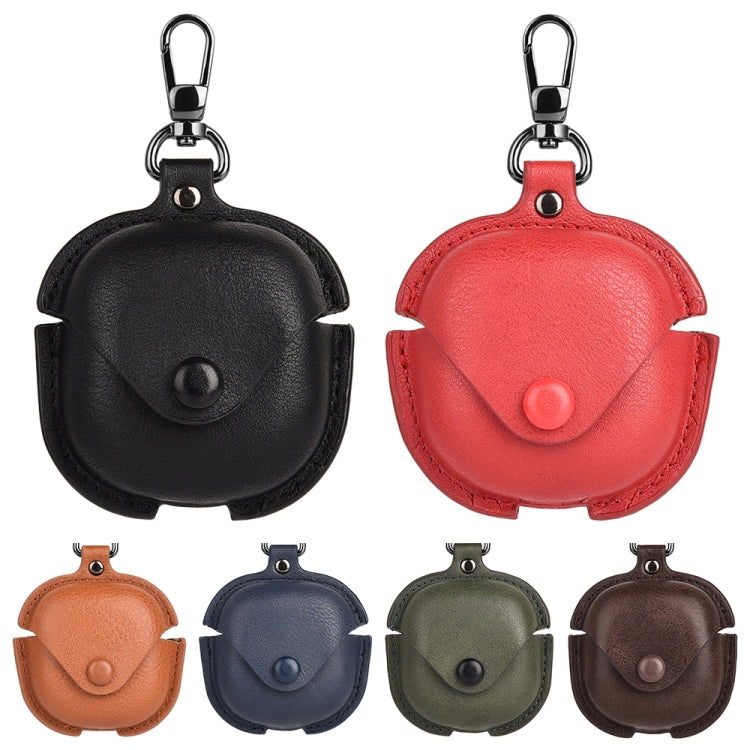 For Samsung Galaxy Buds Live / Pro Leather TWS Earphone Protective Case with Hook(Green) - Samsung Earphone Case by PMC TechLife | Online Shopping South Africa | PMC TechLife