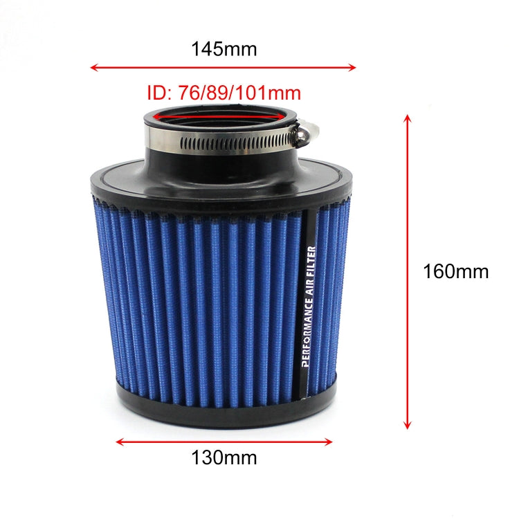 XH-UN077-079 Car High Flow Cold Cone Engine Air Intake Filter, Size:76mm(Green) - Air Intake System by PMC Jewellery | Online Shopping South Africa | PMC Jewellery