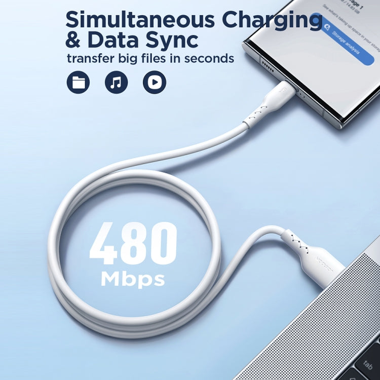 JOYROOM SA26-AC6 Flash Charge Series 100W USB to USB-C / Type-C Fast Charging Data Cable, Cable Length:1m(White) - USB-C & Type-C Cable by JOYROOM | Online Shopping South Africa | PMC Jewellery