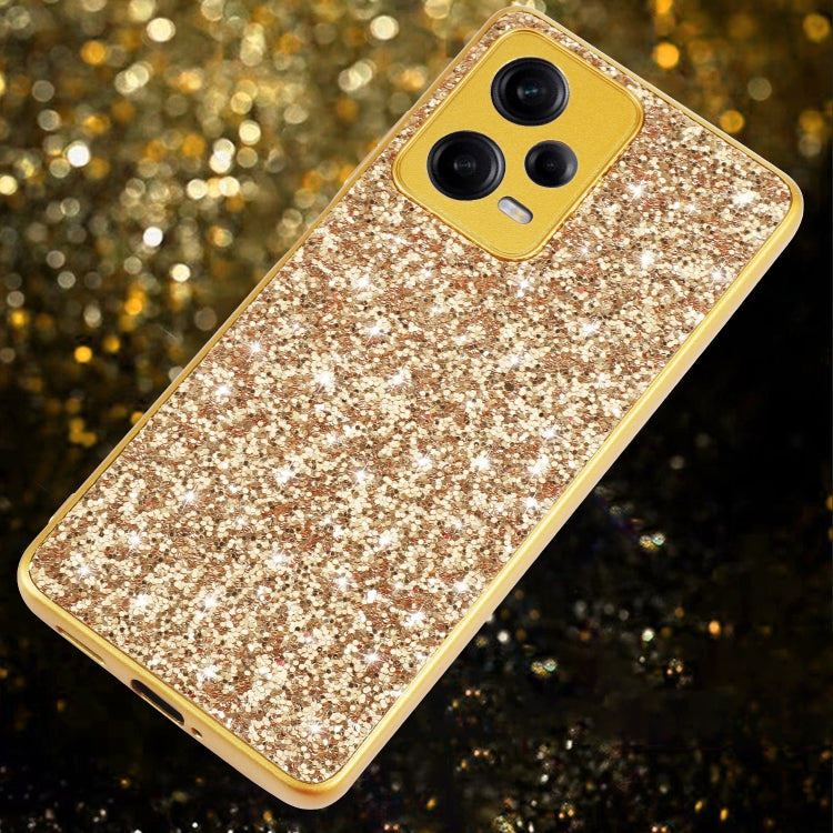 For Xiaomi Redmi Note 12 Pro 5G Global Glitter Powder Shockproof TPU Phone Case(Gold) - free shipping - PMC TechLife - Order now!
