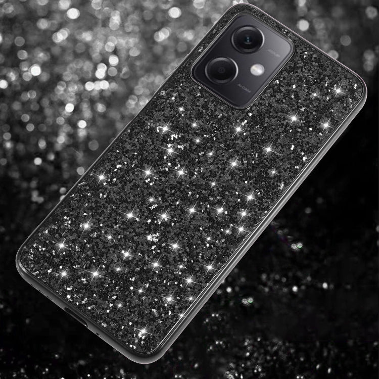 For Xiaomi Redmi Note 12 4G/5G Global Glitter Powder Shockproof TPU Phone Case(Black) - free shipping - PMC TechLife - Order now!