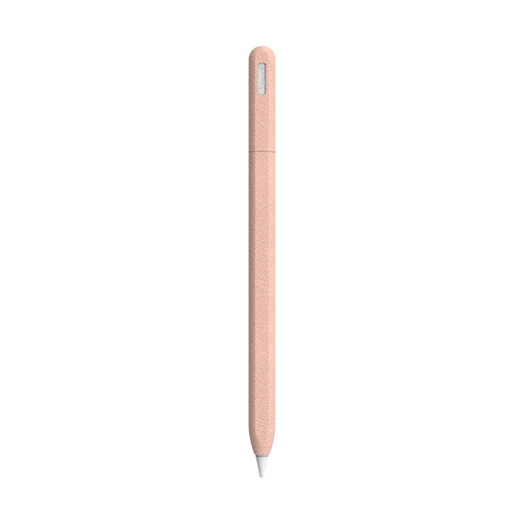For Apple Pencil 2 LOVE MEI Frosted Leather Texture Silicone Protective Pen Case(Pink) - Pencil Accessories by LOVE MEI | Online Shopping South Africa | PMC TechLife