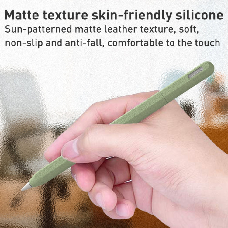 For Apple Pencil 1 LOVE MEI Frosted Leather Texture Silicone Protective Pen Case(Blue) - Pencil Accessories by LOVE MEI | Online Shopping South Africa | PMC TechLife
