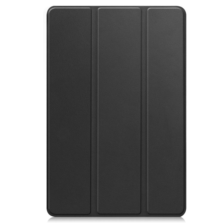 For Google Pixel Tablet Custer Pure Color 3-Fold Holder Smart Leather Tablet Case(Black) - Google by PMC TechLife | Online Shopping South Africa | PMC TechLife | Buy Now Pay Later Mobicred