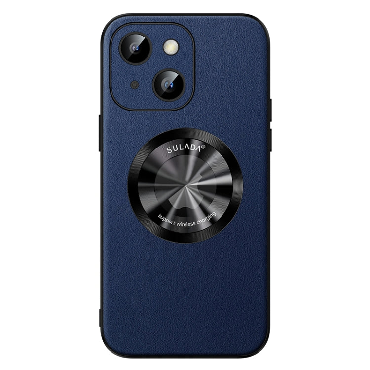 For iPhone 14 SULADA Microfiber Leather MagSafe Magnetic Phone Case(Blue) - iPhone 14 Cases by SULADA | Online Shopping South Africa | PMC TechLife | Buy Now Pay Later Mobicred