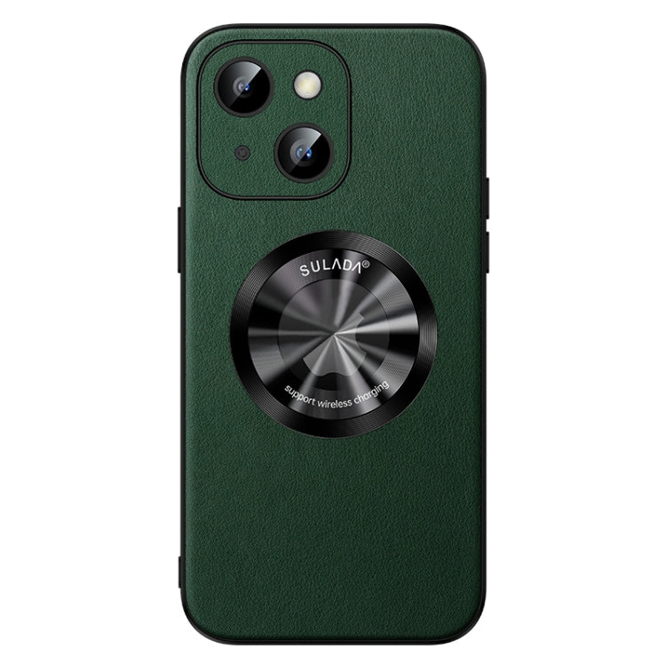 For iPhone 14 SULADA Microfiber Leather MagSafe Magnetic Phone Case(Green) - iPhone 14 Cases by SULADA | Online Shopping South Africa | PMC TechLife | Buy Now Pay Later Mobicred