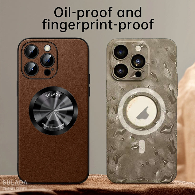 For iPhone 15 Pro Max SULADA Microfiber Leather MagSafe Magnetic Phone Case(Brown) - iPhone 15 Pro Max Cases by SULADA | Online Shopping South Africa | PMC TechLife | Buy Now Pay Later Mobicred