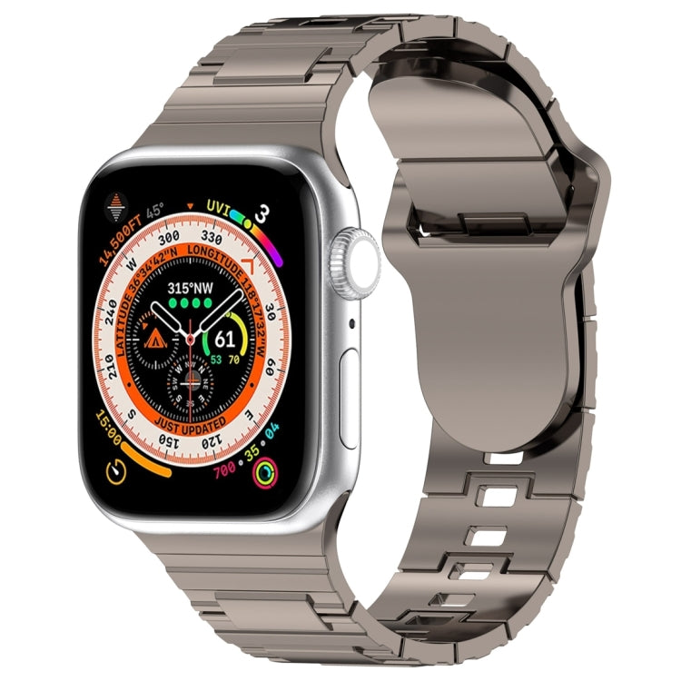 For Apple Watch SE 2023 44mm Square Buckle Armor Style Silicone Watch Band(Plating Titanium Silver) - free shipping - PMC TechLife - Order now!