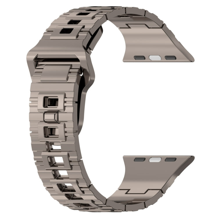 For Apple Watch SE 2023 44mm Square Buckle Armor Style Silicone Watch Band(Plating Titanium Silver) - free shipping - PMC TechLife - Order now!